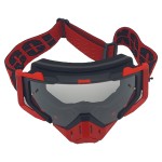 Ski, snowboard, motorcycling, cycling goggles, unisex, red frame, transparent lens, O11RTN